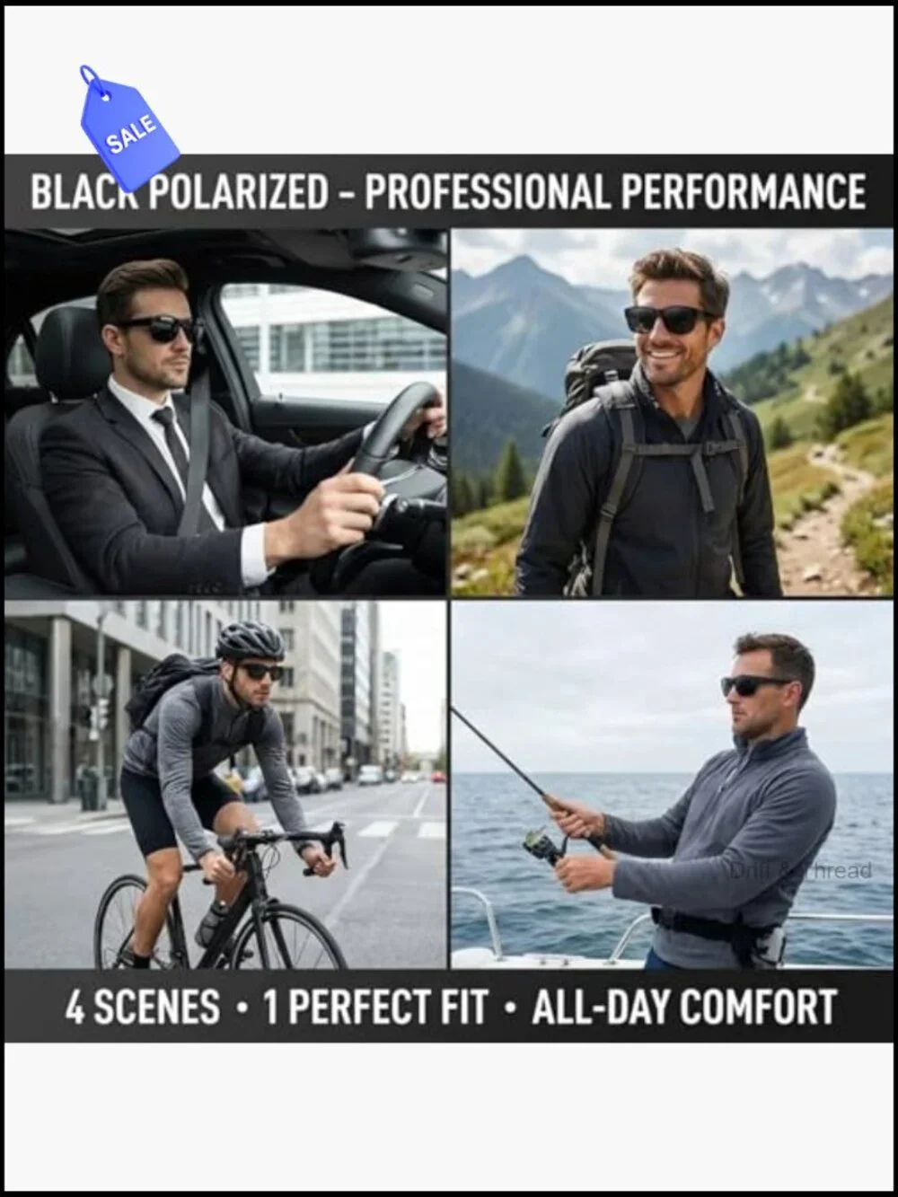 Fit Over Sunglasses Polarized Oversized UV400 Protection for Driving Square